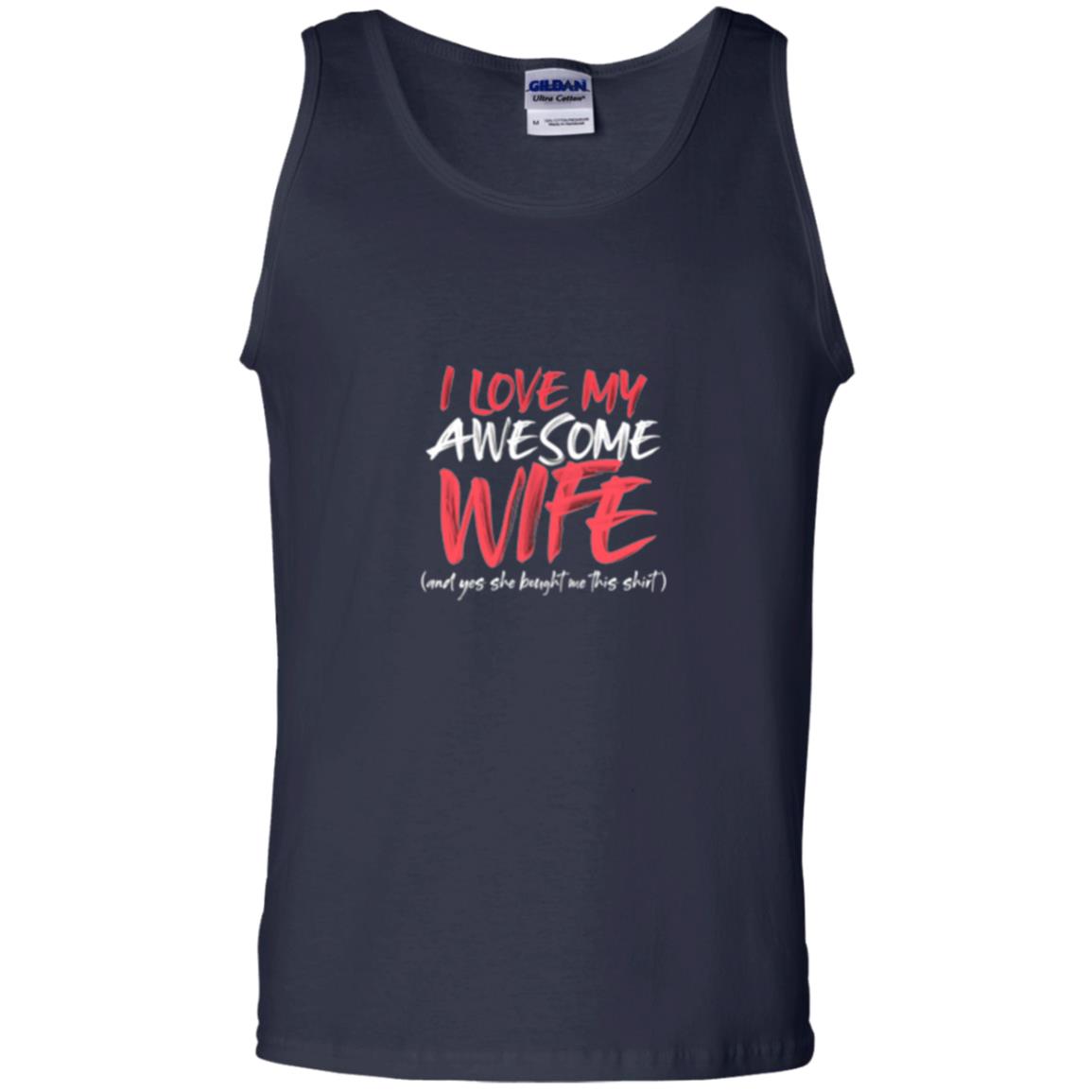 Valentines Day T-shirt I Love My Awesome Wife Navy