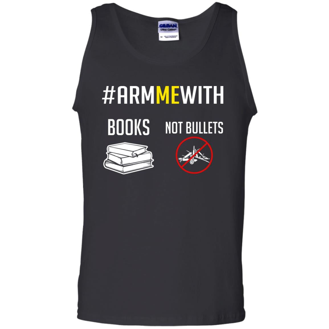 Arm Me With Books Not Bullets Gun Control T-shirt Black