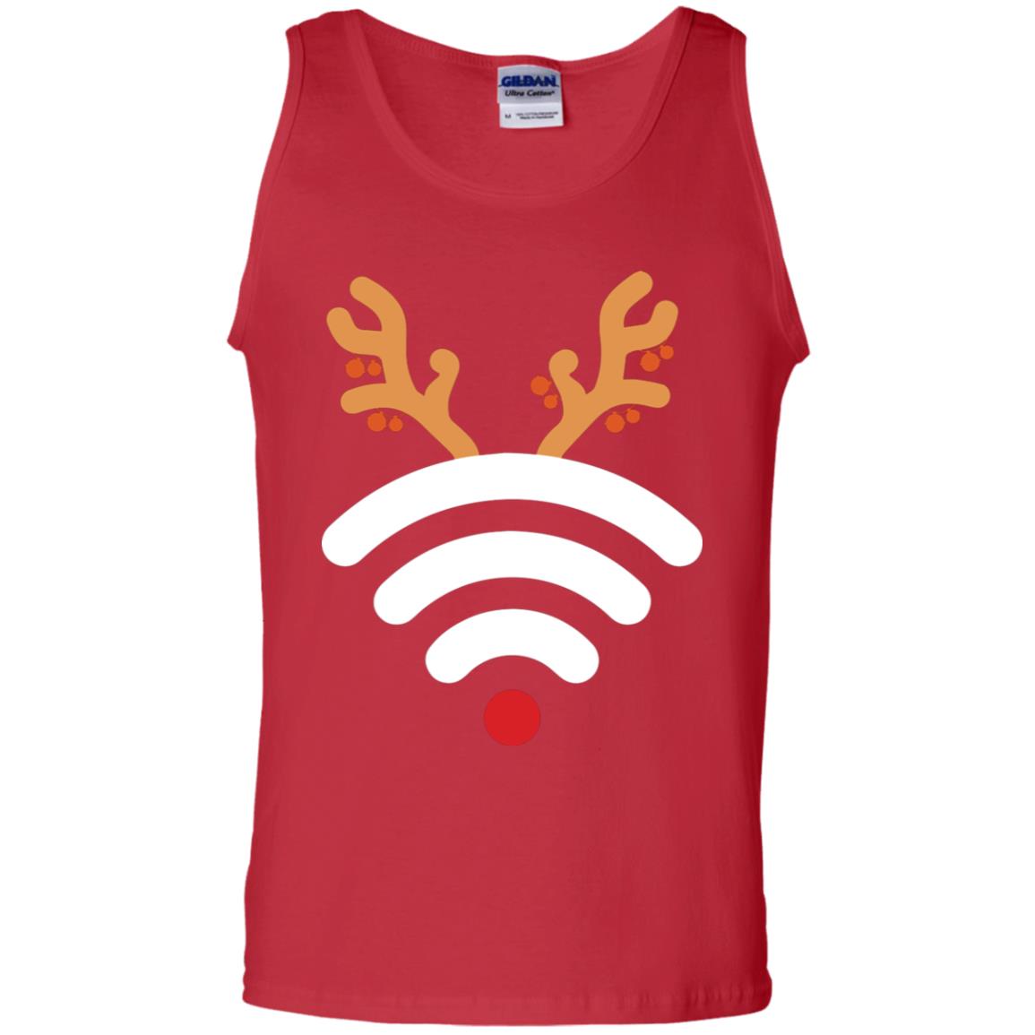 Wifi Signal Symbol Icon Reindeer X-mas Gift Shirt For Mens Womens Red