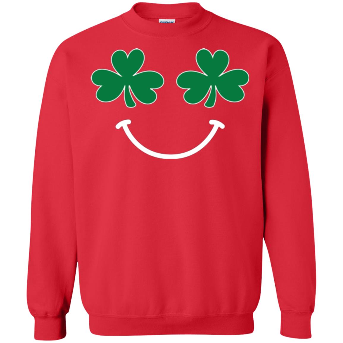 Saint Patrick's Day T-shirt Smiling Shamrocks Red
