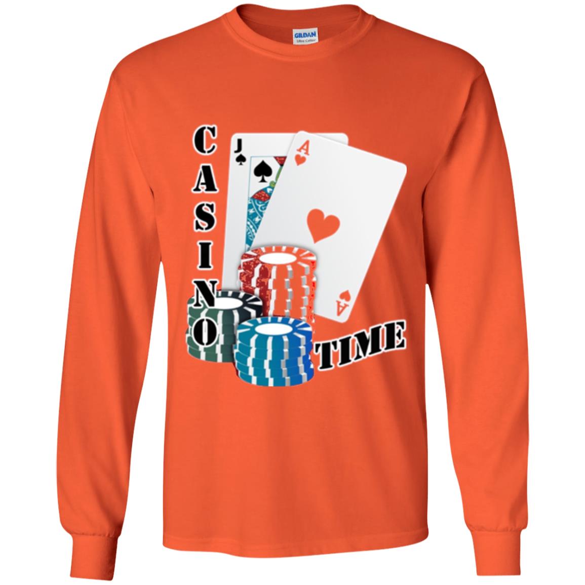 Fun Gambling T-shirt Casino Time Orange