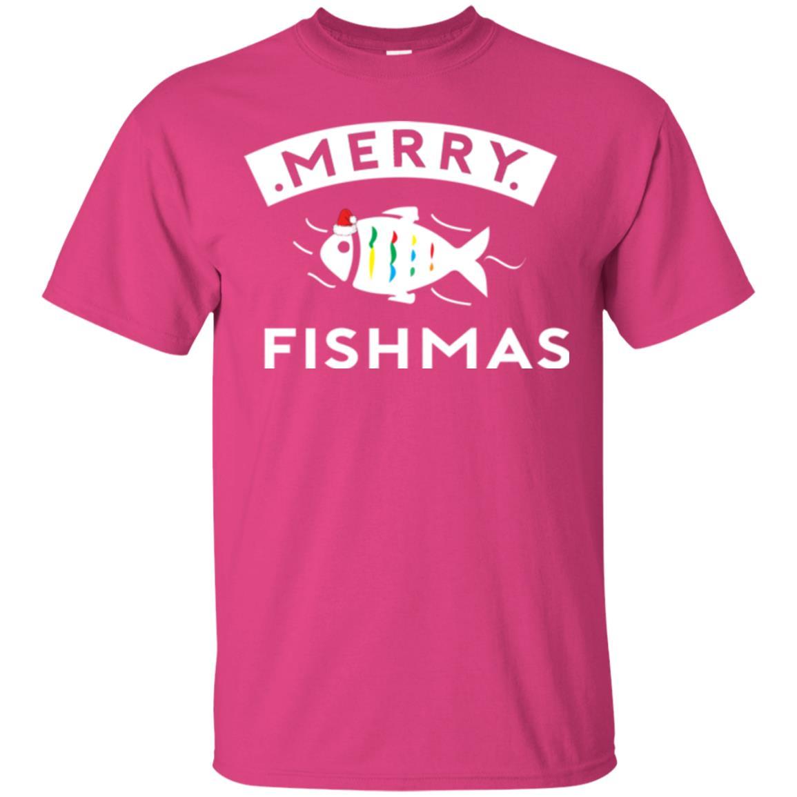 Merry Christmas Fisherman T-shirt Merry Fishmas Heliconia
