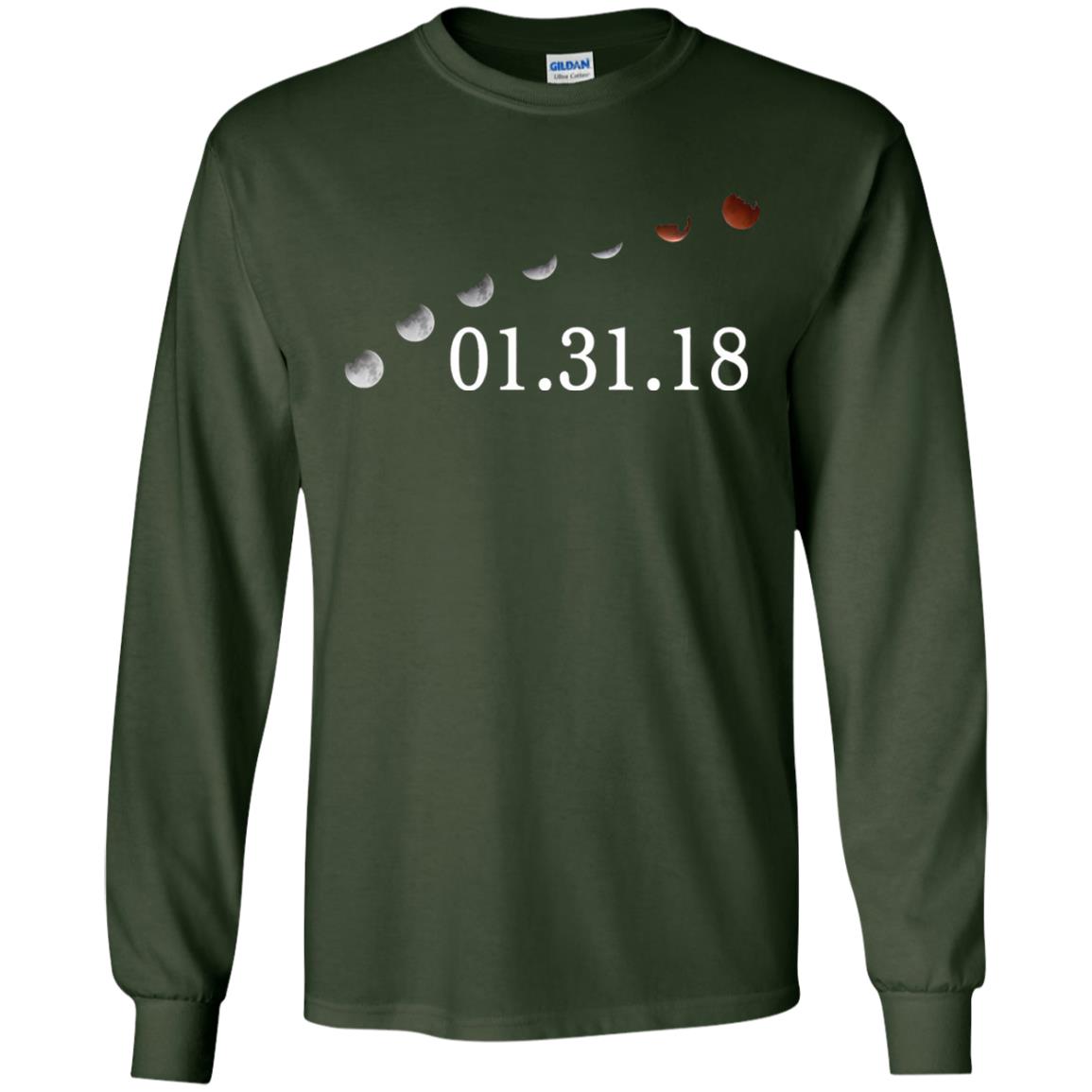Usa Total Lunar Eclipse On January 31, 2018 T-shirt Forest Green