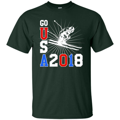Alpine Skiing T-shirt Go Usa 2108 Cool Forest Green