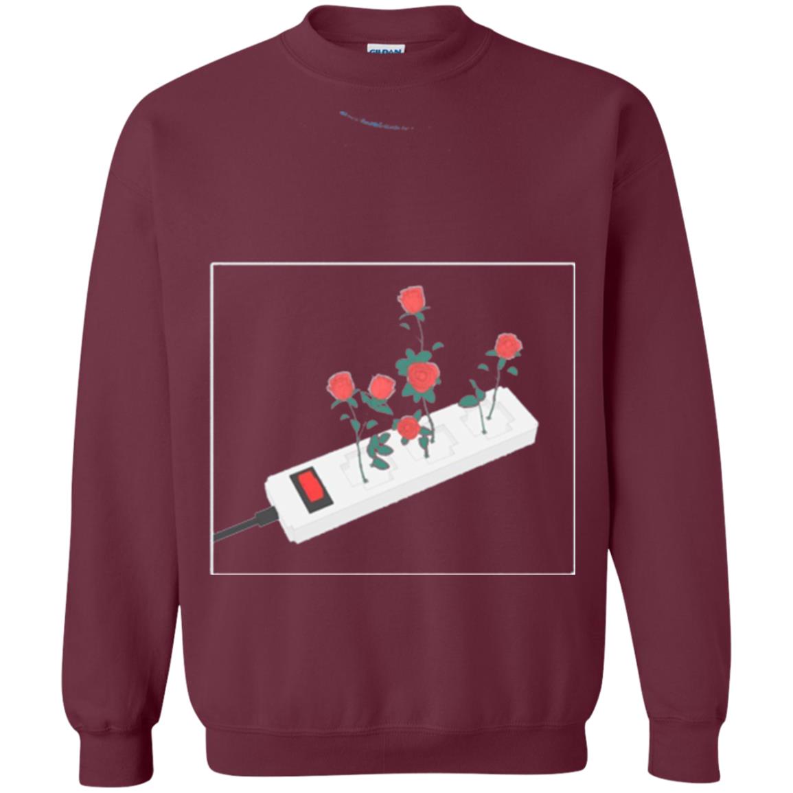 Flower Power Cute Art Aesthetic Vaporwave Digital Rose T-shirt Maroon
