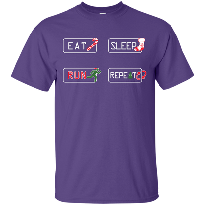 Christmas T-Shirt Eat Sleep Run Repeat Purple