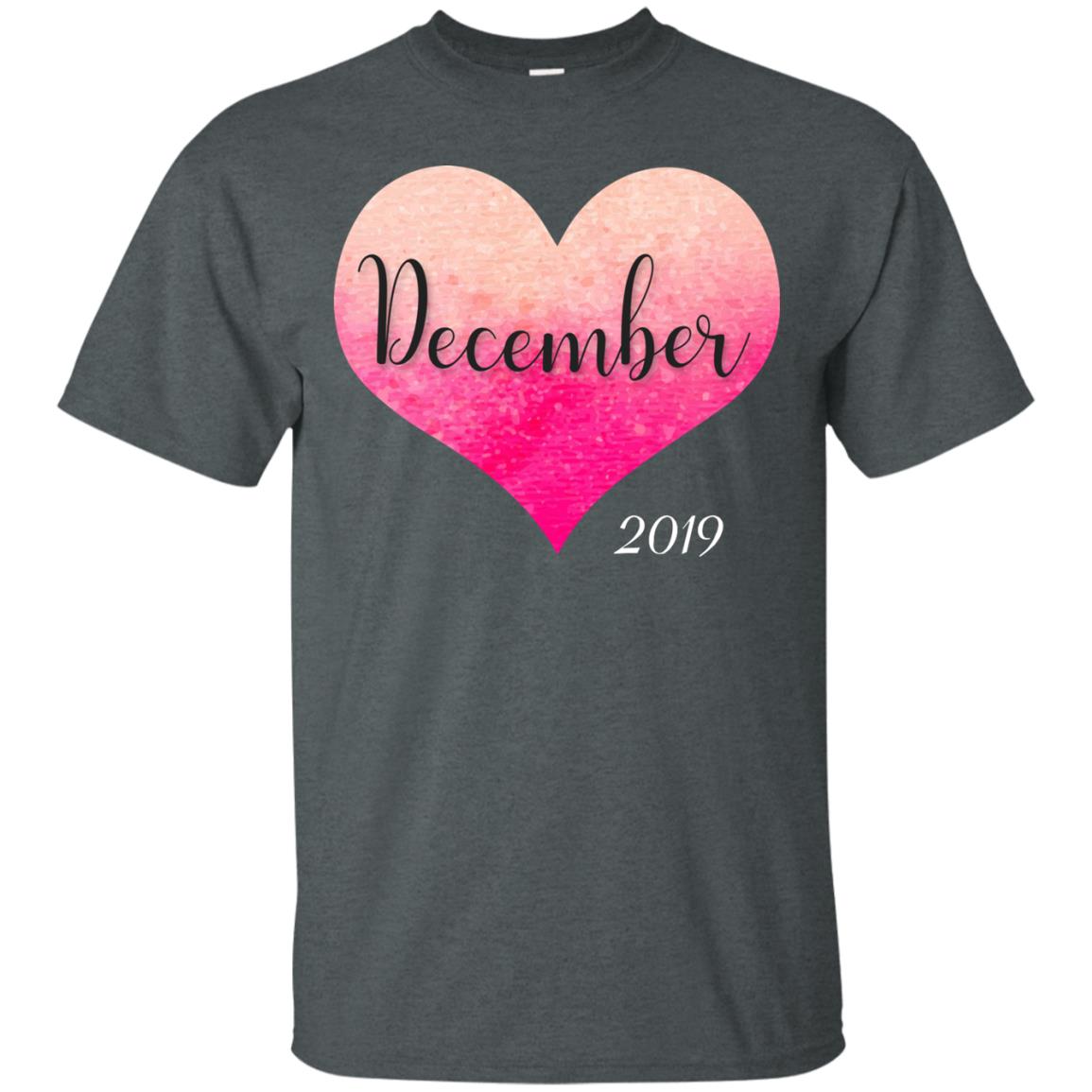 Pregnancy Reveal Announcement Party December 2019 Shirt Dark Heather