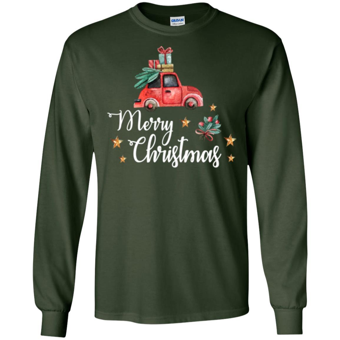 Car Lover T-shirt Merry Christmas T-shirt Forest Green