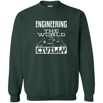 Engineering The World Civilly Civil Engineer T-shirt Forest Green