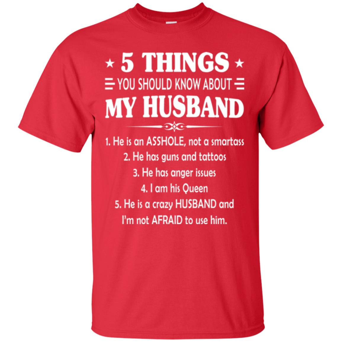 Wife T-shirt 5 Things You Should Know About My Husband Red