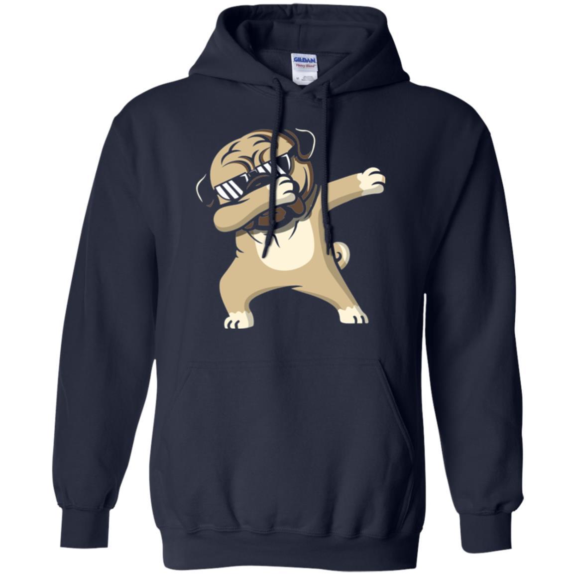 Dog Lover T-shirt Dabbing Pug T-shirt Navy