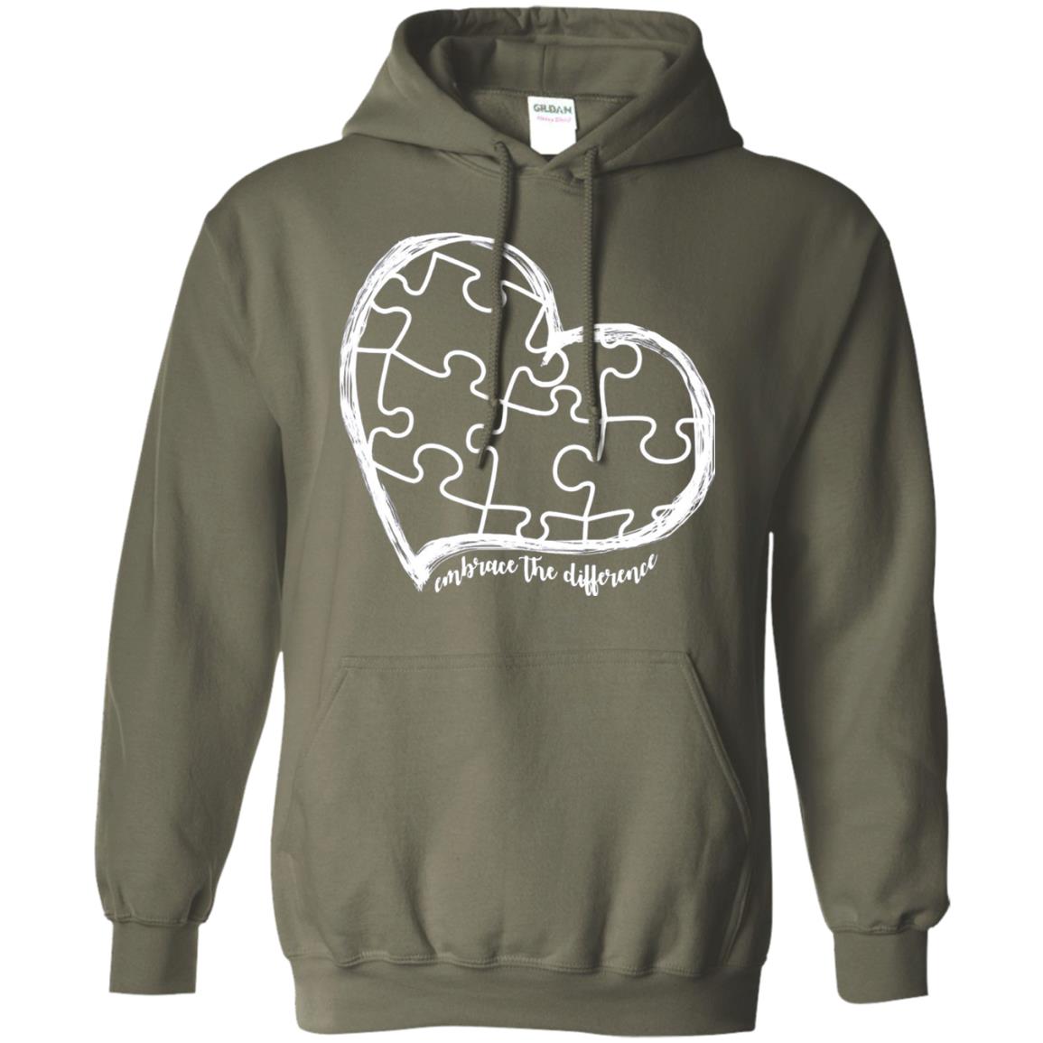 Autism Awareness Embrace Differences Shirt Military Green
