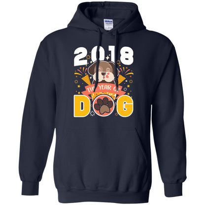 Funny Chinese New Year T-shirt 2018 The Year Of Dog Navy