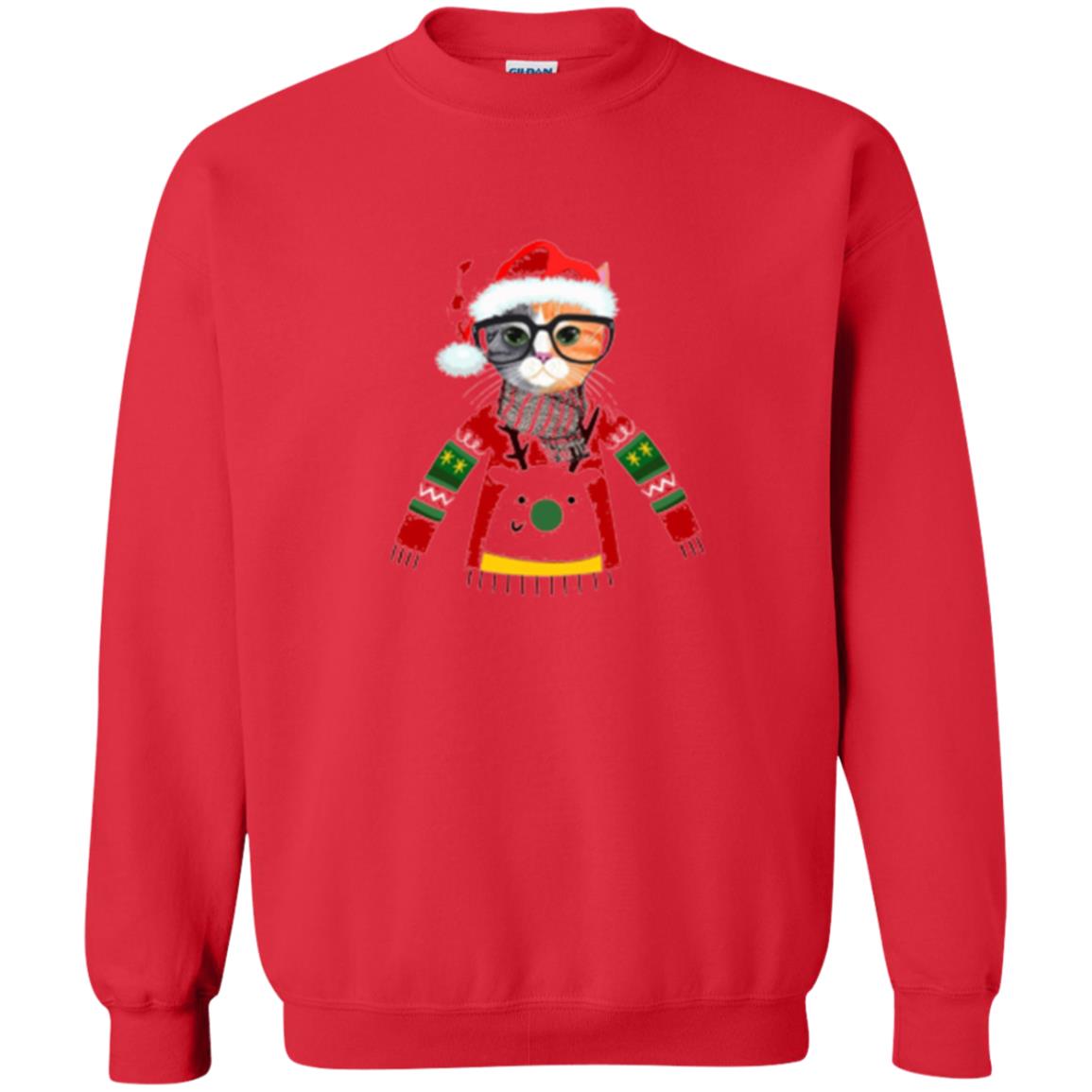 Cat Lovers T-shirt Meowy Christmas Red
