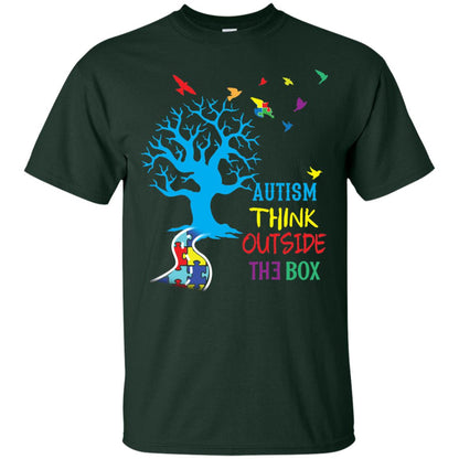 Autism Awareness T-shirt Autism Think Outside Forest