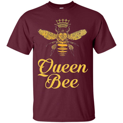 Bee Lover T-shirt Queen Bee Crown T-shirt Maroon