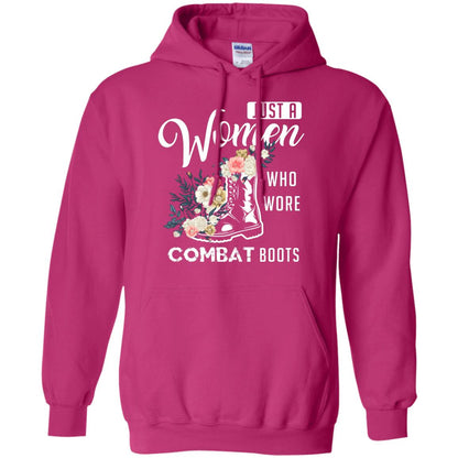 Just A Women Who Wore Combat Boots Female Veteran T-shirt Heliconia