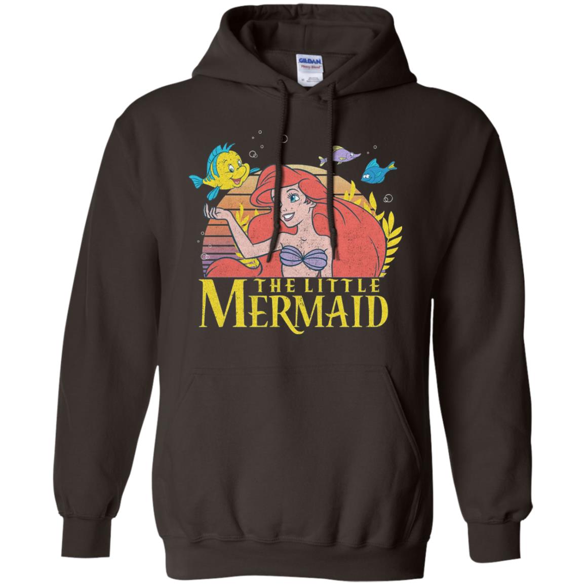 Cartoon T-shirt Mermaid Ariel Flounder Dark Chocolate