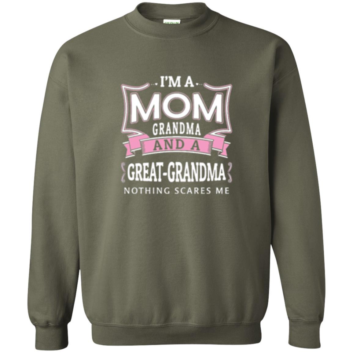 Nana T-shirt Nothing Scares Me I_m Mom Grandma Military Green