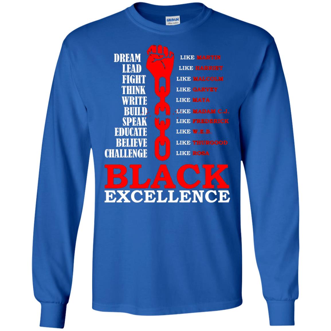 Black Excellence Black Af Proud African American T-shirt Royal