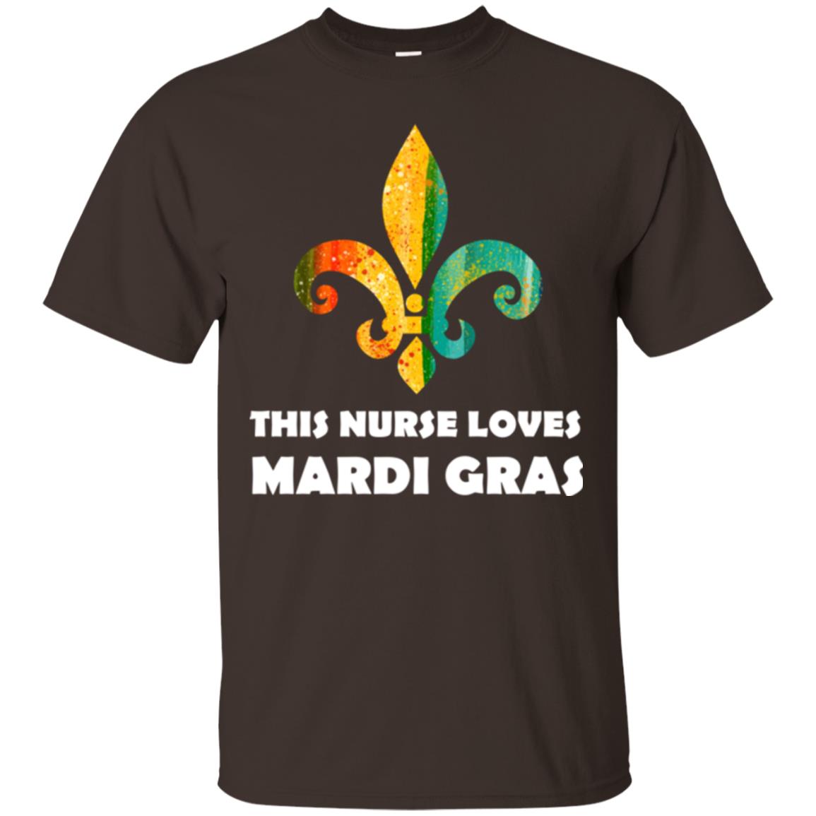 Nurse T-shirt This Nurse Loves Mardi Gras T-shirt Dark Chocolate