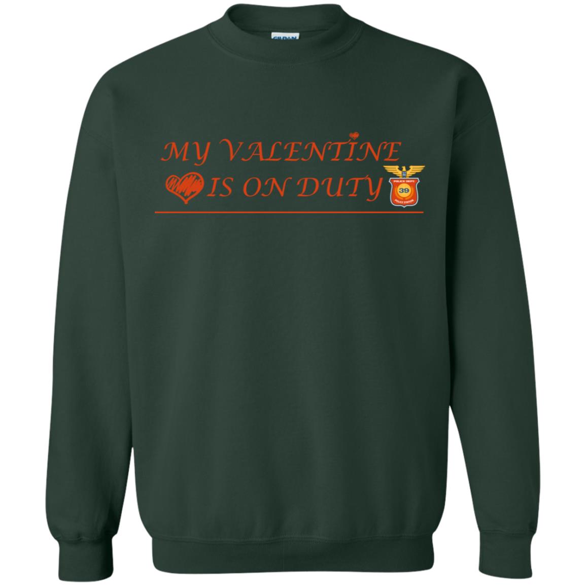 My Valentine Is On Duty Police Station Shirt Forest Green