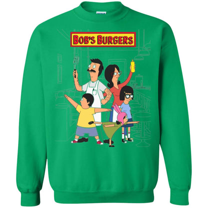 Family Group Hero Pose T-shirt Bob_s Burgers Irish Green