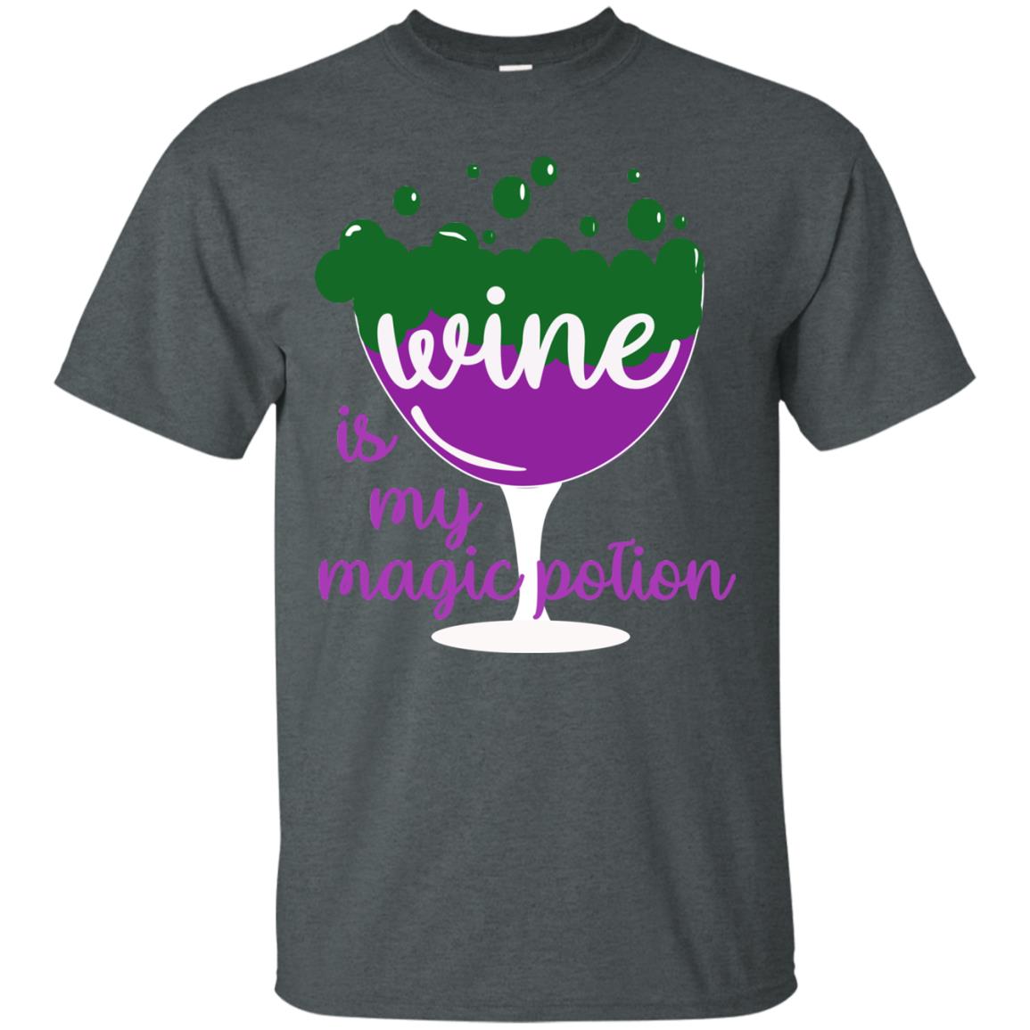 Wine Is My Magic Potion Funny Halloween Wine Lovers Shirt Dark Heather
