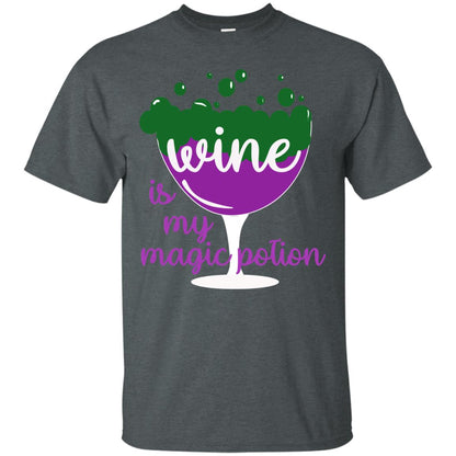 Wine Is My Magic Potion Funny Halloween Wine Lovers Shirt Dark Heather