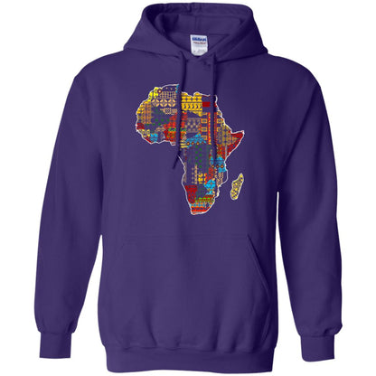 African Pride Traditional Ethnic Pattern Africa Map Shirt Purple