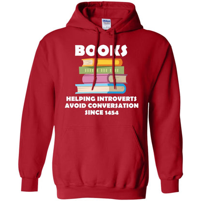 Books Helping Introverts Avoid Conversation Since 1454 Shirt Red