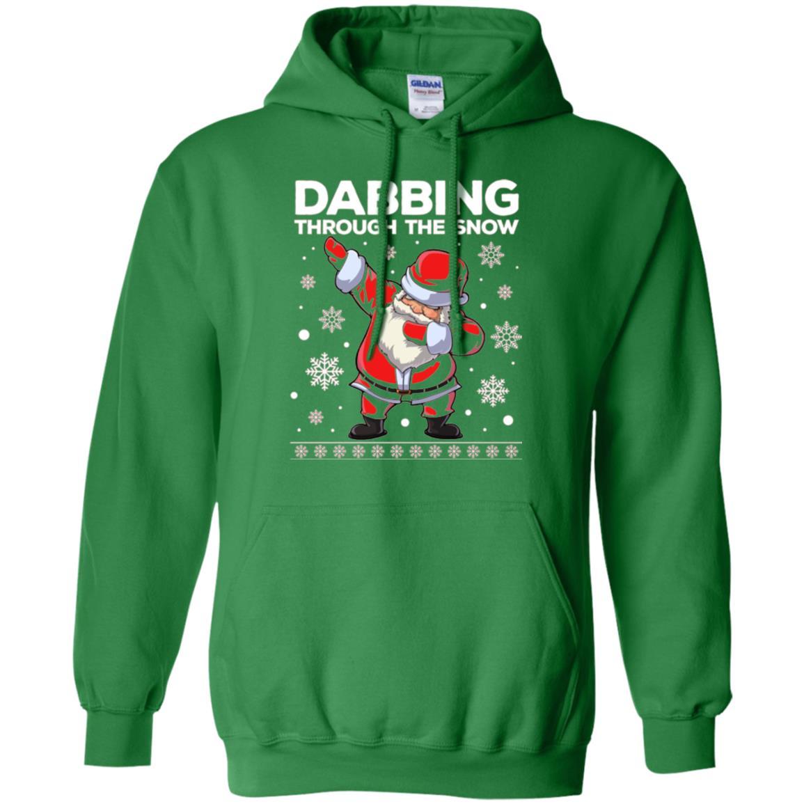 Christmas T-shirt Dabbing Through The Snow T-shirt Irish Green