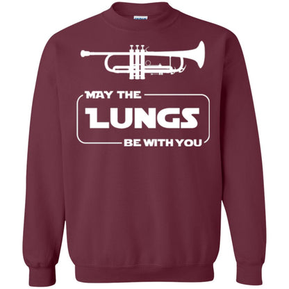 Funny Trumpet Player T-shirt May The Lungs Be With You Maroon