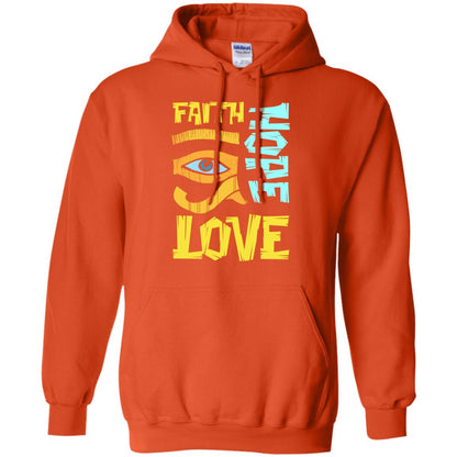 Faith Hope Love Christian T-shirt Orange