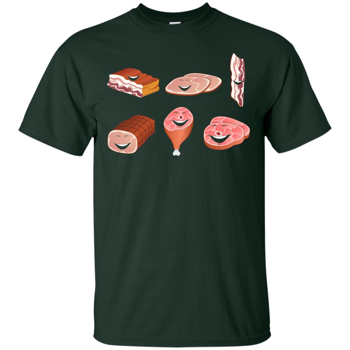 Funny Bbq T-shirt Meat Family Forest