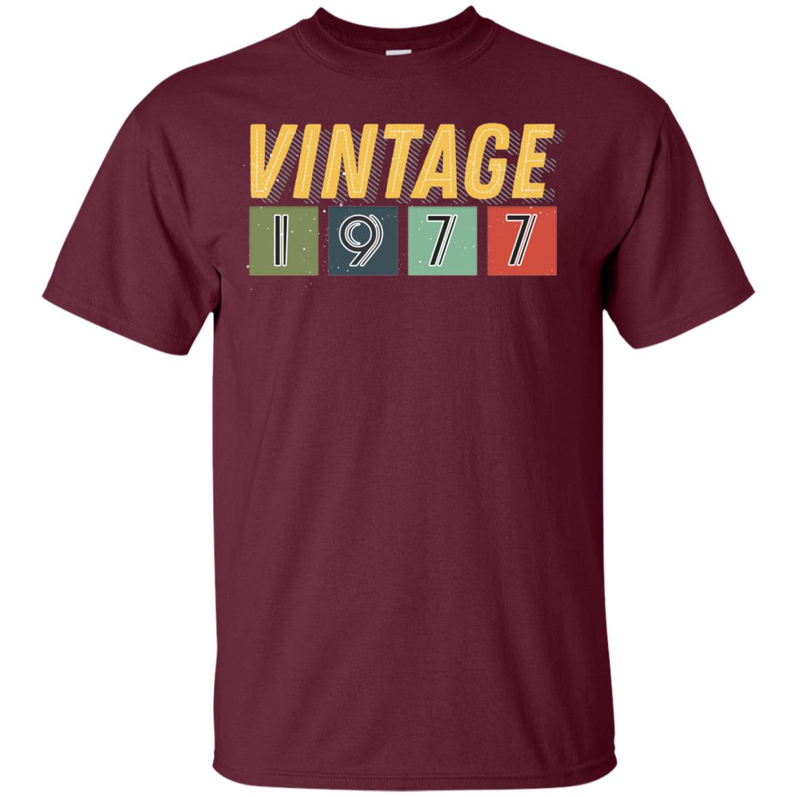 Vintage 1977 41th Birthday Gift Shirt For Mens Or Womens Maroon