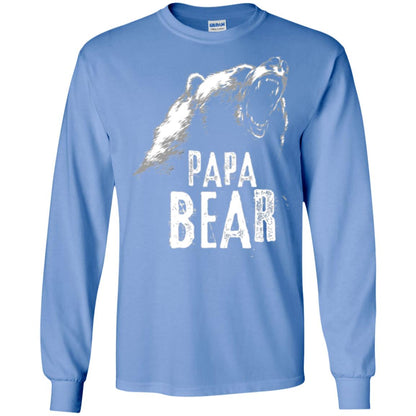 Papa Bear Best Dad For Fathers Day T-shirt Carolina Blue