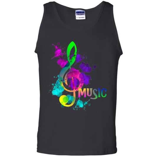 Funky Colorful Music Treble Clef Musican T-shirt Black