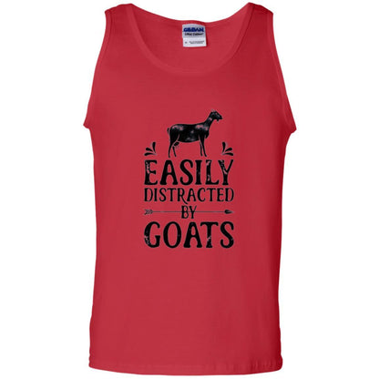 Goat Lover T-shirt Easily Distracted By Goats Red