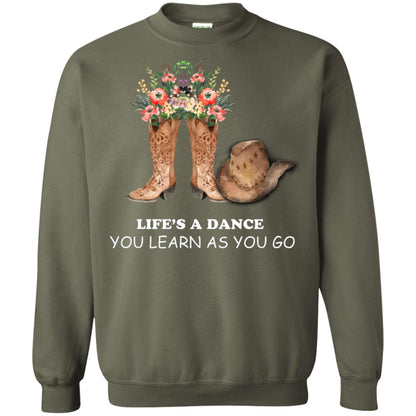 Life_s A Dance You Learn As You Go Dancing Shirt Military Green