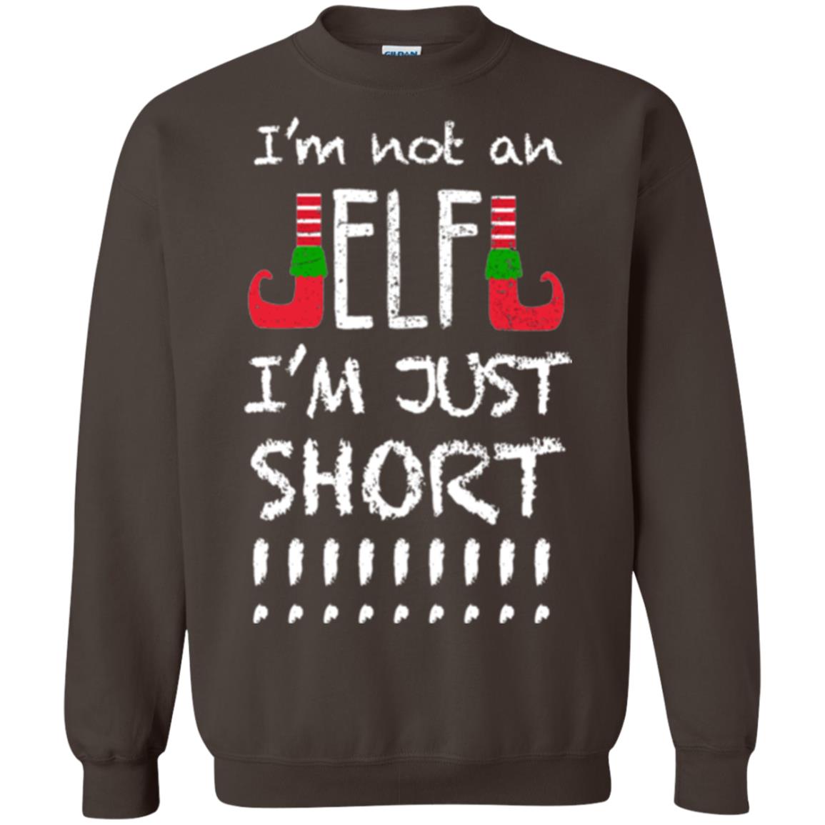 Christmas T-shirt I_m Not An Elf I_m Just Short Dark Chocolate