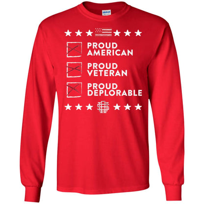 American T-shirt Proud American, Proud Veteran, Proud Deplorable Red