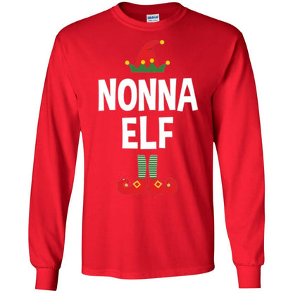 Christmas T-shirt Nonna Elf Christmas Pajamas Red