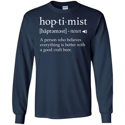 Beer Lover T-shirt Hoptimist Definition Navy