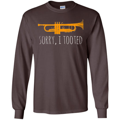 Trumpet Lovers T-shirt Sorry I Tooted Dark Chocolate