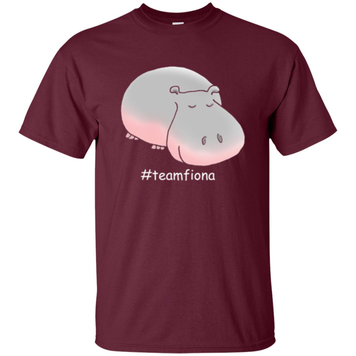 Hippo Lover T-shirt Hashtag Team Fiona Maroon