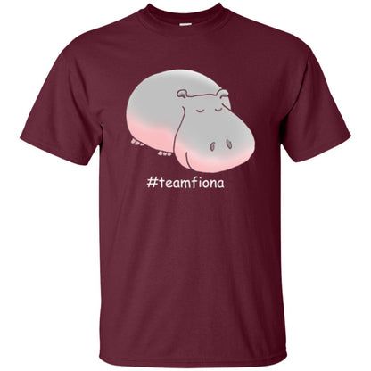 Hippo Lover T-shirt Hashtag Team Fiona Maroon