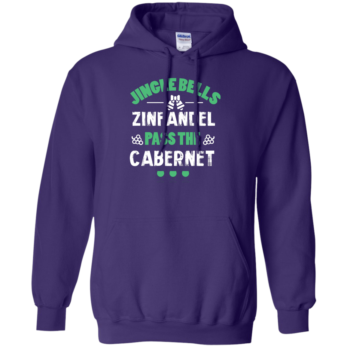 Christmas T-Shirt Jingle Bells Zinfandel Pass The Cabernet Purple