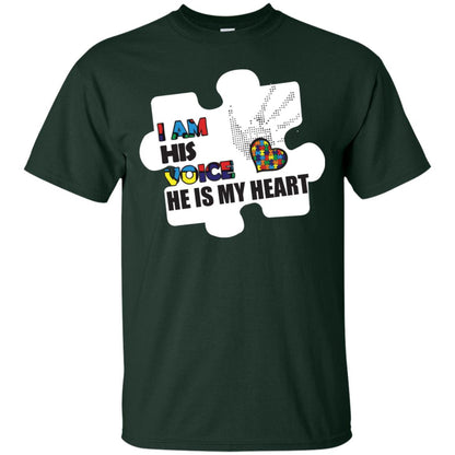 I Am His Voice He Is My Heart Autism Awareness Gift Shirt Forest