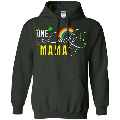 One Lucky Mama St. Patrick_s Day T-shirt Forest Green